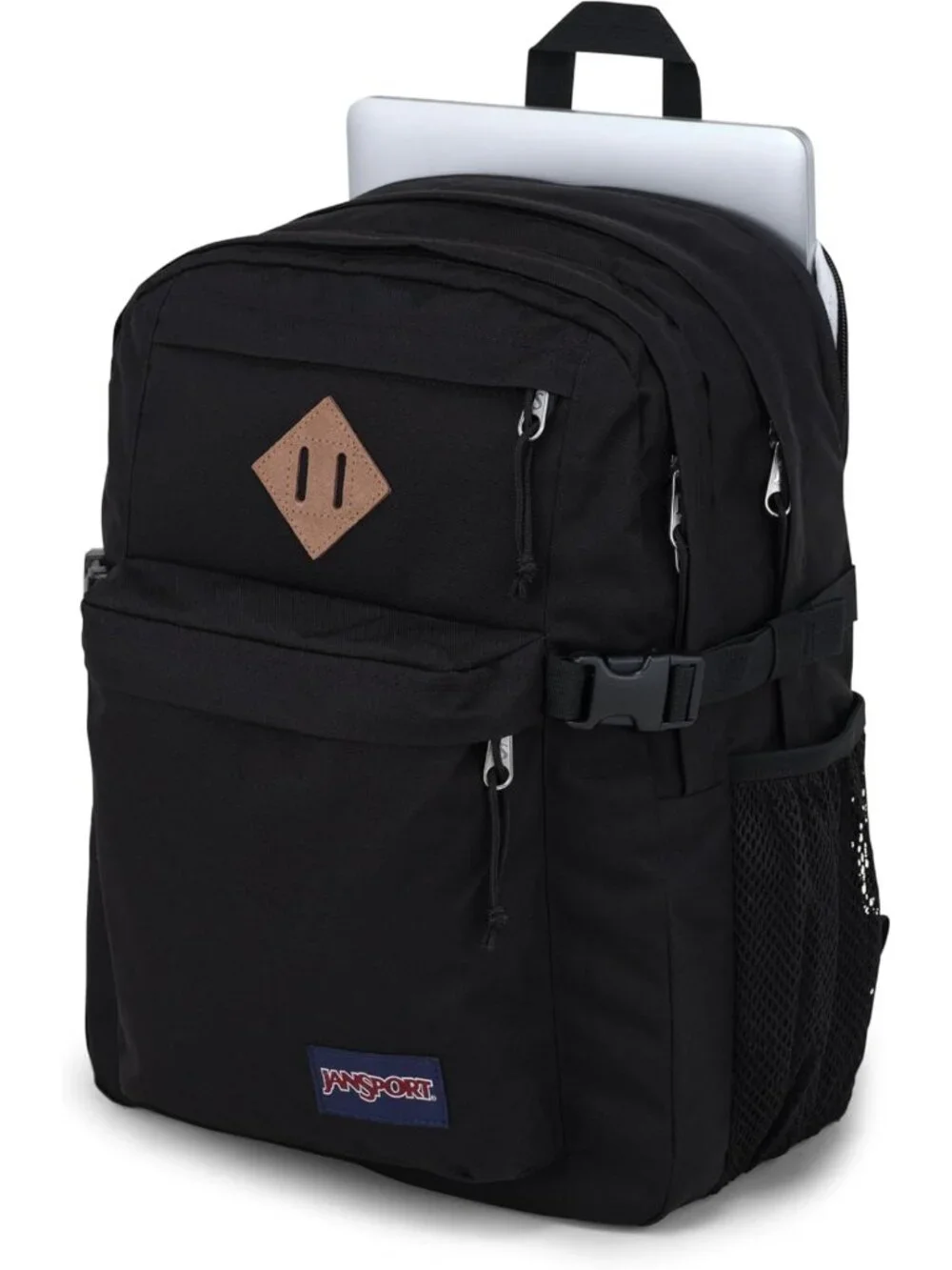 Stylish Black Backpack for Travel or Work | 15-Inch Laptop Sleeve & Water Bottle